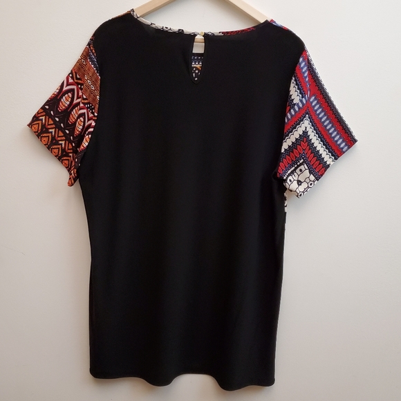 CHAUS Short-sleeve Vibrant Geometric Tunic, XL - Picture 2 of 2